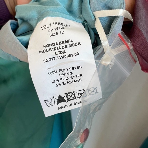 PATBO Sunset Cutout Maxi Dress Red blue green ruffle tiered 12 Rare - Picture 8 of 12